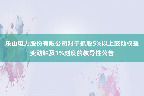 乐山电力股份有限公司对于抓股5%以上鼓动权益变动触及1%刻度的教导性公告