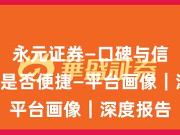 永元证券—口碑与信誉—开户是否便捷—平台画像｜深度报告