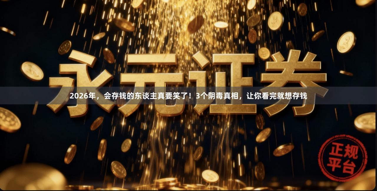 2026年，会存钱的东谈主真要笑了！3个阴毒真相，让你看完就想存钱